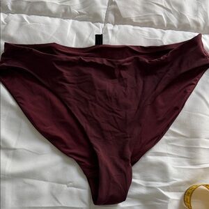 Skin Burgundy High-Cut Swim Bottoms